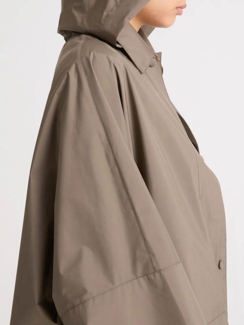 Yves Salomon hooded cape - Brown