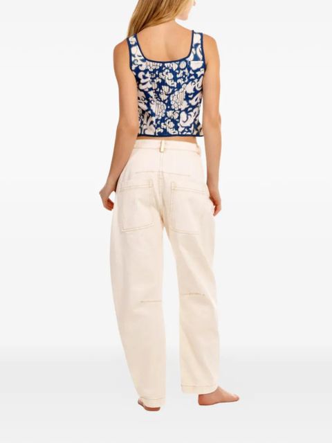 Agua By Agua Bendita Fallon distressed floral-embroidery jeans - Neutrals - zdjęcie produktu nr 2