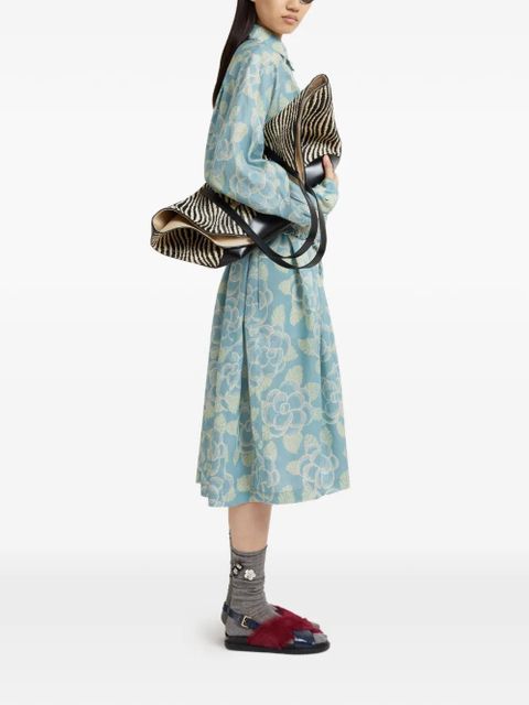 Marni floral-print midi skirt - Blue - zdjęcie produktu nr 2