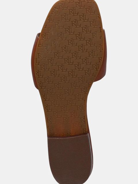 Lauren Ralph Lauren klapki skórzane Everley Sld damskie kolor brązowy 802959142002