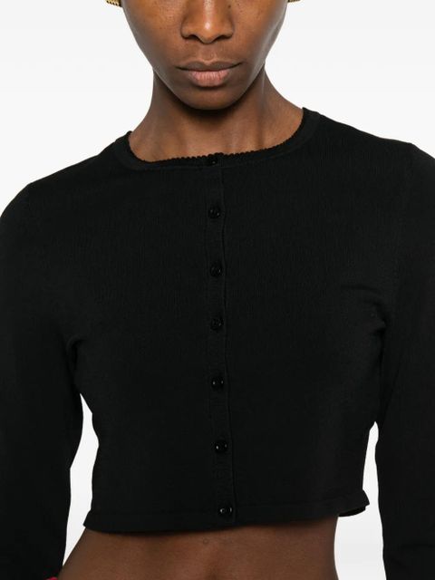 SANDRO button-fastening cropped cardigan - Black
