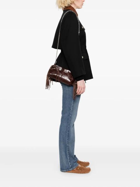 Maje fringe leather shoulder bag - Brown - zdjęcie produktu nr 2