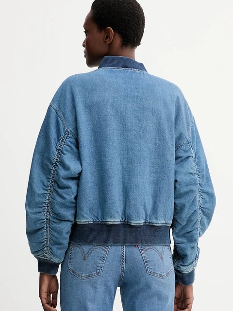 Levi's kurtka bomber jeansowa kolor niebieski zimowa oversize A7262.0009