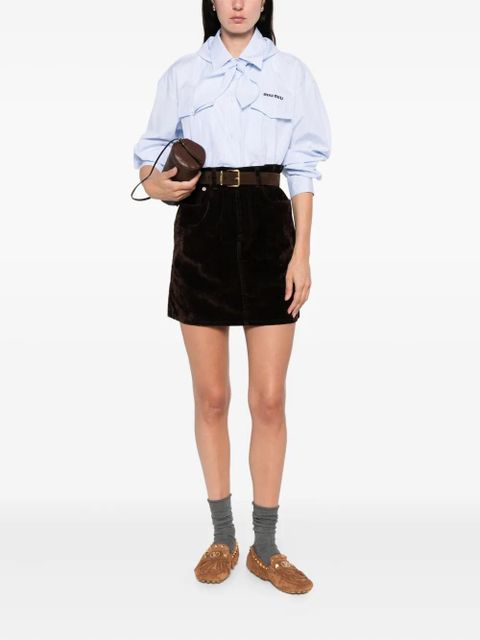 Miu Miu velvet mini skirt - Brown - zdjęcie produktu nr 2