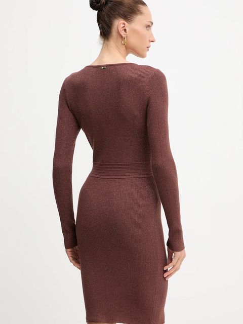 Fracomina sukienka kolor brązowy maxi dopasowana FS25WD5010K501Q7