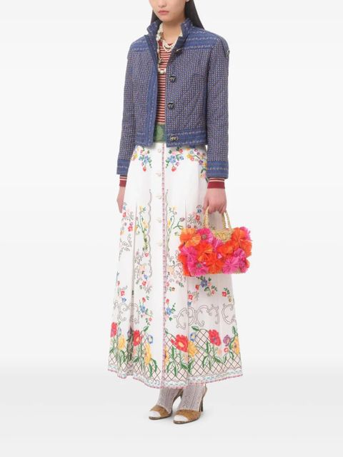 Valentino Garavani small floral-appliqué tote bag - Neutrals