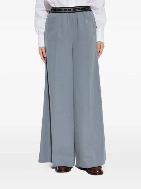 Marni logo-band trousers - Grey