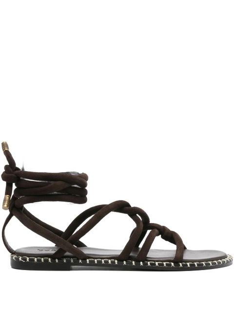 Ba&Sh Cuba leather lace-up sandals - Brown - zdjęcie produktu nr 1