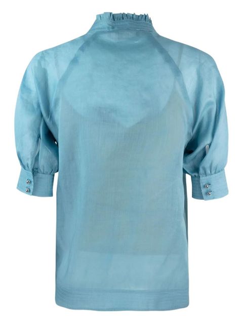 Max Mara puffed-sleeve top - Blue