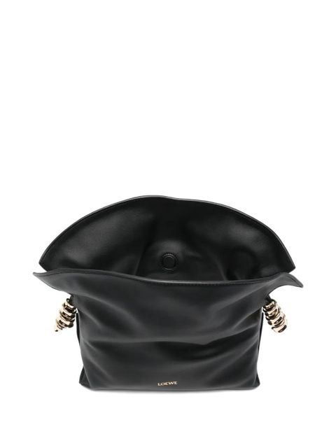 LOEWE mini Flamenco logo-detail clutch bag - Black