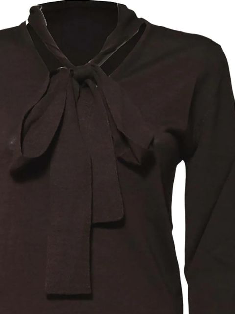 SOLOTRE tie-neck sweater - Brown - zdjęcie produktu nr 2