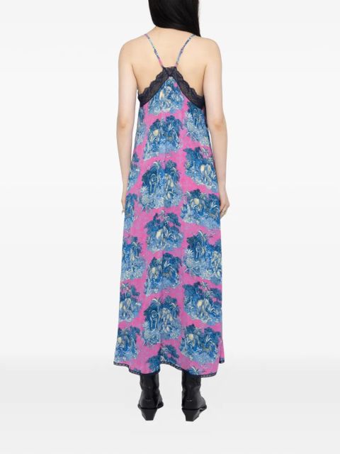 Zadig&Voltaire graphic-print midi dress - Pink
