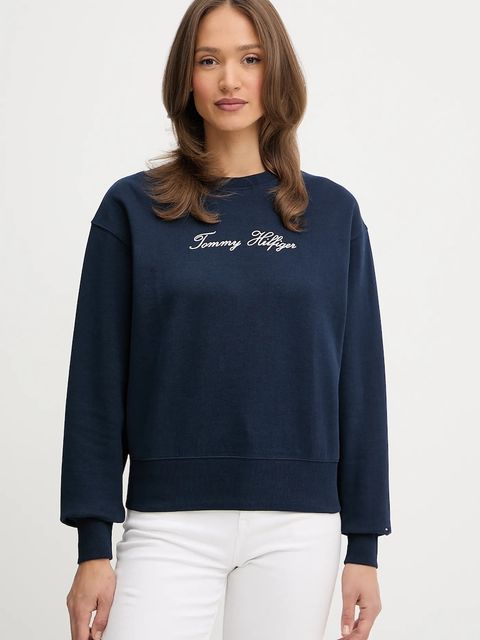 Tommy Hilfiger bluza damska kolor granatowy z aplikacją WW0WW47159 - zdjęcie produktu nr 1