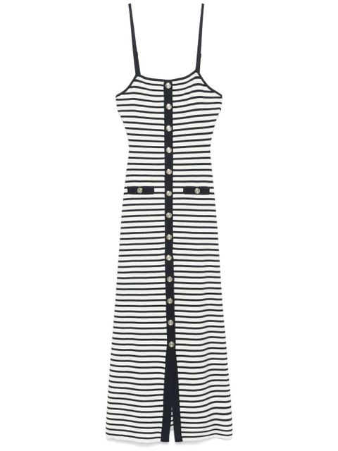 Maje striped midi dress - White