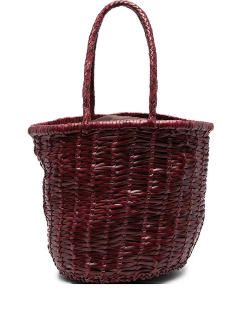 DRAGON DIFFUSION braided leather bucket bag - Red - zdjęcie produktu nr 1