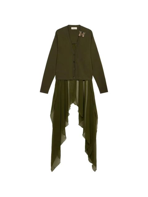 Blumarine butterfly-appliqué cardigan - Green - zdjęcie produktu nr 1