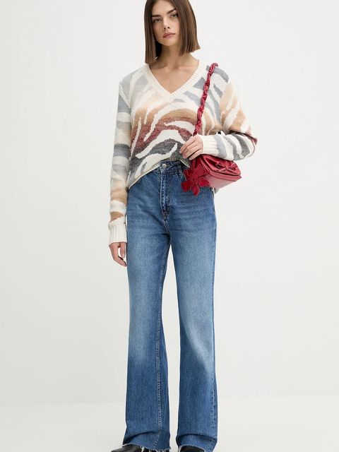 Desigual sweter WASILLA damski kolor beżowy ciepły 25WWJF21