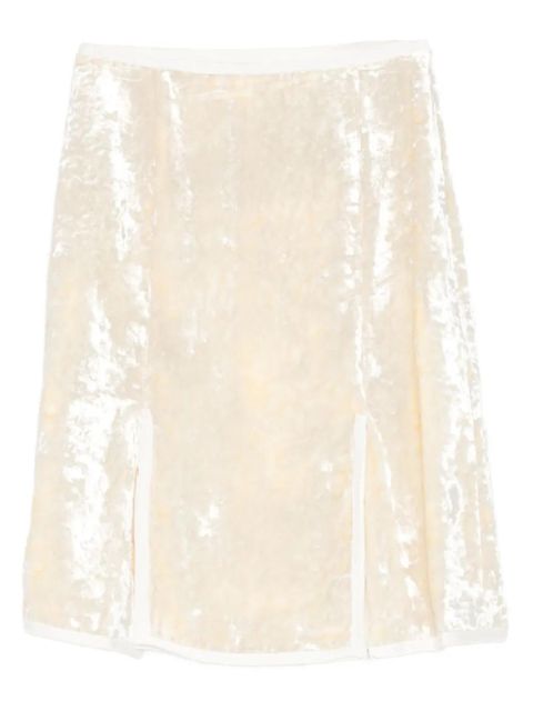 Jil Sander velvet-finish midi skirt - Neutrals - zdjęcie produktu nr 1