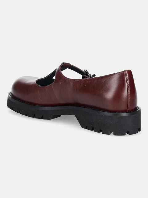 MICHAEL Michael Kors półbuty skórzane Darrington damskie kolor bordowy na płaskim obcasie 40F5DTFP4L.610