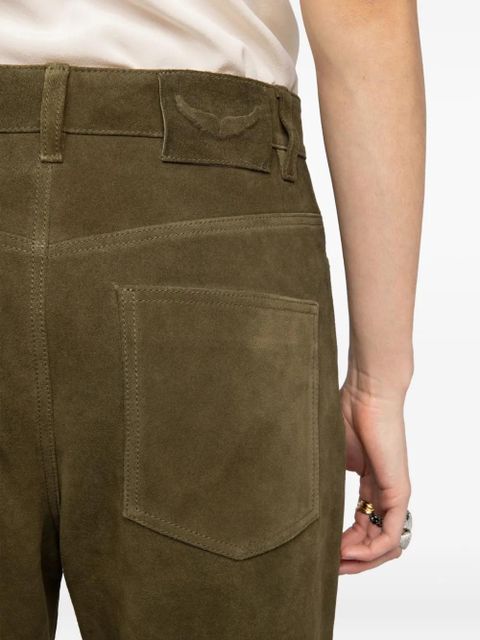 Zadig&Voltaire Evy Heavy panelled suede trousers - Green