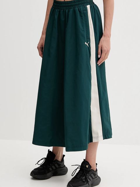 Puma spódnica kolor zielony midi rozkloszowana 633438 - zdjęcie produktu nr 1