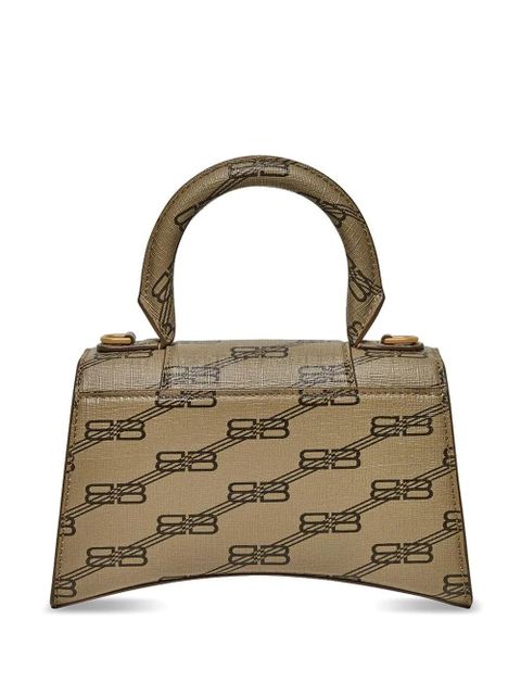 Balenciaga XS Hourglass monogram top-handle bag - Brown