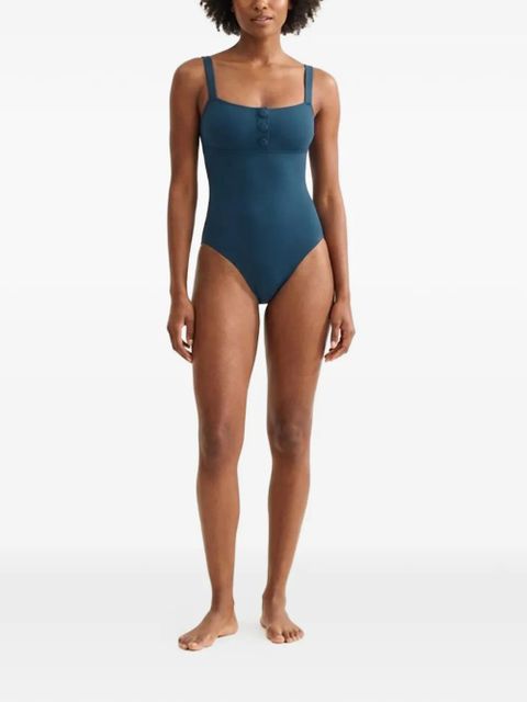 ERES Dahabiya button-detail square-neck swimsuit - Blue - zdjęcie produktu nr 2