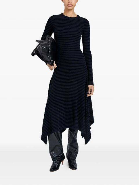 Proenza Schouler Didi striped asymmetric midi dress - Blue