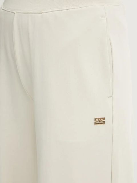EA7 Emporio Armani spodnie dresowe kolor beżowy gładkie AF13135.7W000083