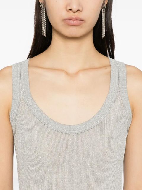 TOM FORD sequin-embellished ribbed dress - Grey