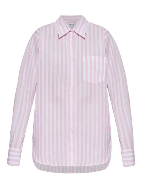 Hunza G embroidered striped oversized shirt - Pink - zdjęcie produktu nr 1