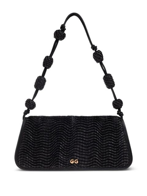 Cult Gaia small Sunniva raffia shoulder bag - Black - zdjęcie produktu nr 1