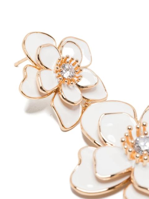 Self-Portrait flower tiered earrings - Gold