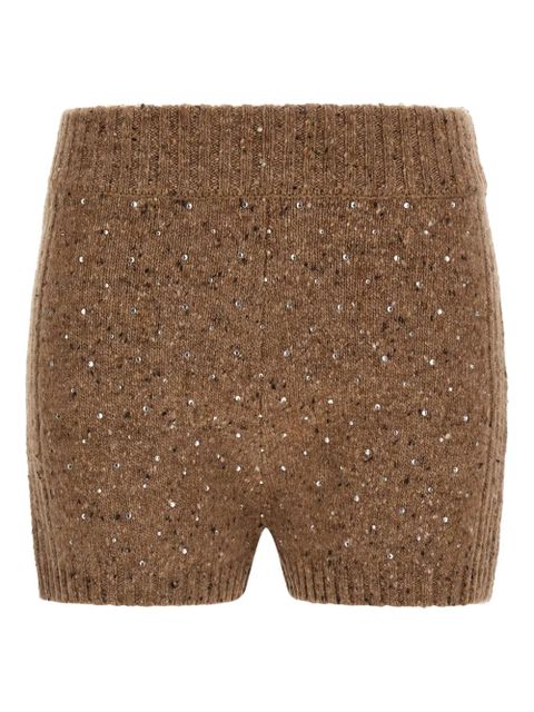 PINKO embellished ribbed shorts - Brown - zdjęcie produktu nr 1