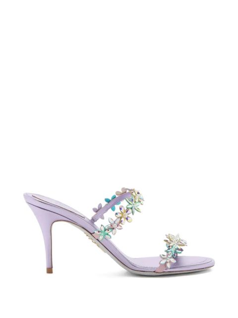 René Caovilla Eva floral-detail heeled sandals - Purple - zdjęcie produktu nr 1