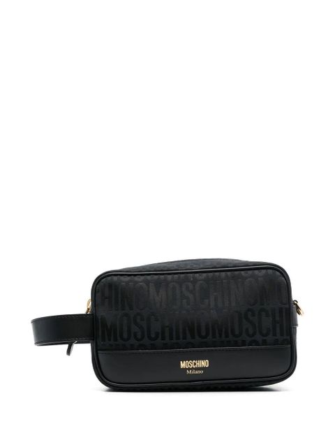 Moschino Fantasia leather logo-print makeup bag - Black - zdjęcie produktu nr 1