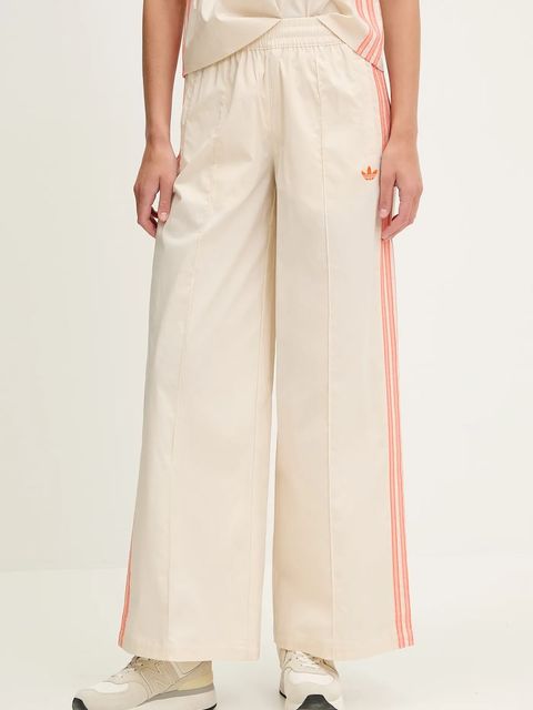 adidas Originals spodnie Wideleg Pant damskie kolor beżowy proste high waist KC0675 - zdjęcie produktu nr 1