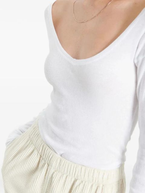 American Vintage Massachusetts V-neck T-shirt - White
