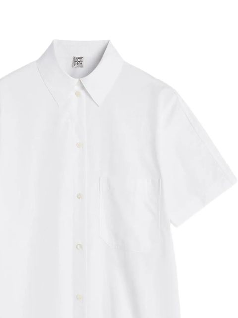TOTEME short-sleeve button-front shirt dress - White