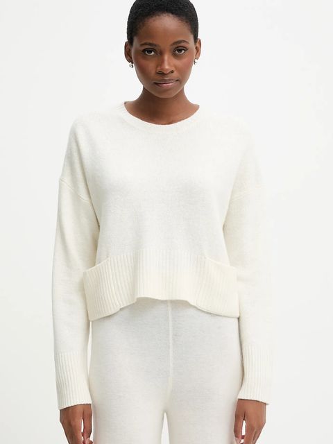 United Colors of Benetton sweter z dodatkiem wełny damski kolor beżowy lekki 126WD10E4 - zdjęcie produktu nr 1