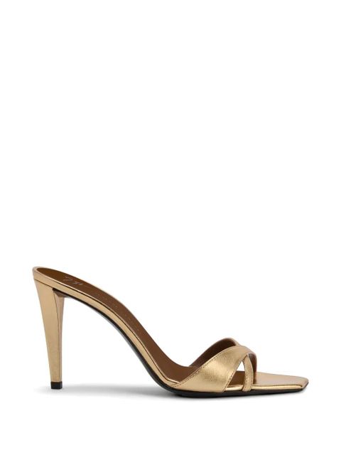 Giuseppe Zanotti Intriigo square toe heeled sandals - Gold - zdjęcie produktu nr 1