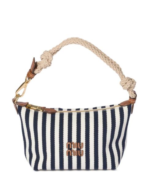 Miu Miu cotton and leather pouch - Blue - zdjęcie produktu nr 1