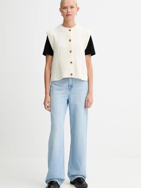 Levi's kamizelka z dodatkiem wełny damski kolor beżowy ciepły 0038D