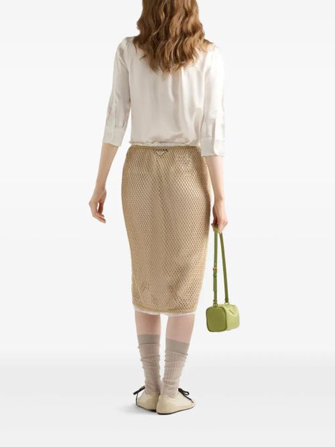 Prada mesh pencil skirt - Neutrals