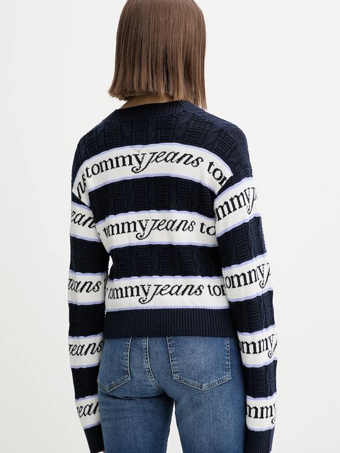 Tommy Jeans sweter bawełniany damski kolor granatowy DW0DW21682