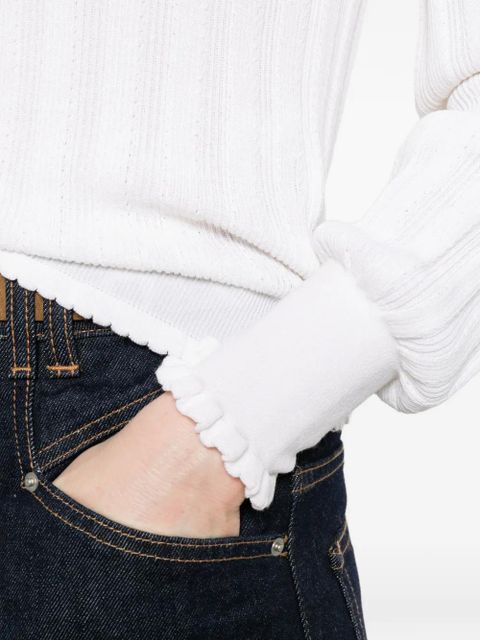 Missoni ribbed scalloped sweater - White