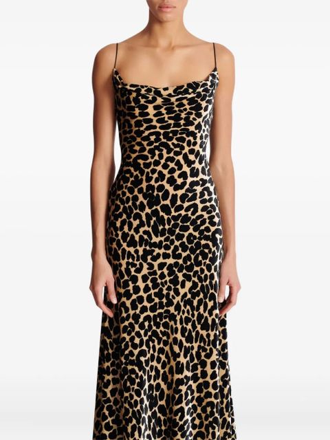 Balmain leopard-print velvet dress - Neutrals
