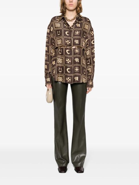 Nanushka Leena faux-leather trousers - Green