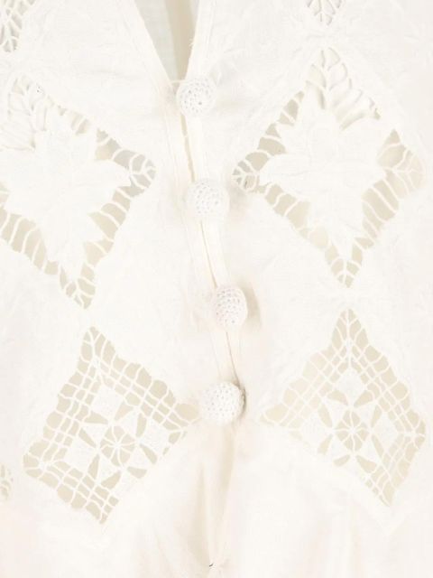 ISABEL MARANT Nina ruffled V-neck blouse - Neutrals