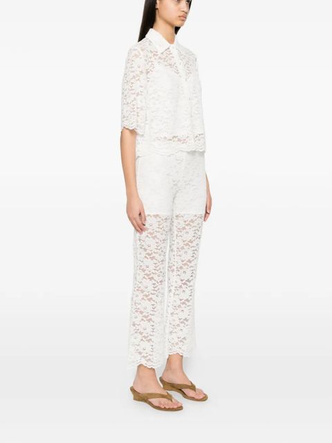 TWINSET flower-lace trousers - White